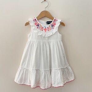 CYNTHIA ROWLEY EUC Colorful Mexican Inspired Embroidered Ruffle Dress